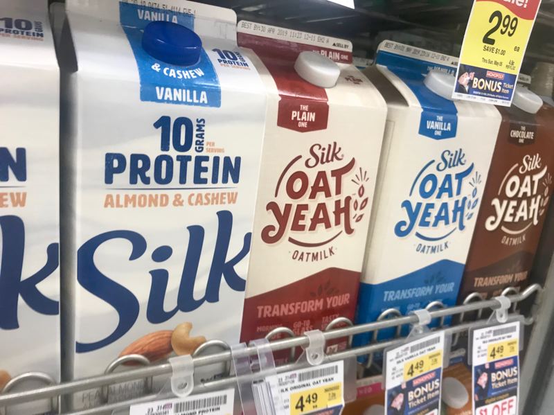 PMG PHOTO: ZANE SPARLING - Plant-based milk products are shown here at a local grocery store in Portland, Oregon. 